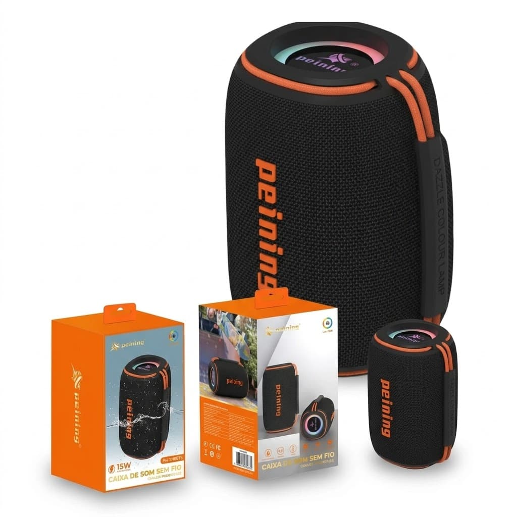 Caixa Som Bluetooth Peining Potente Rgb Led Portátil Tws